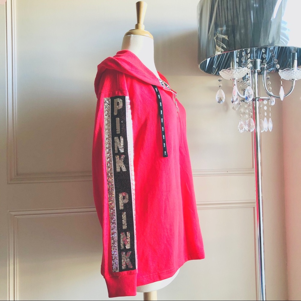 VS PINK BLING SEQUIN PERFECT TUNIC HOODIE PULLOVER - Picture 4 of 14